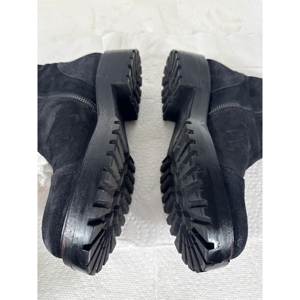 Thursday Boot Company Black Suede Everyday Lug Sole Platform Boots Womens 9 - Picture 2 of 11
